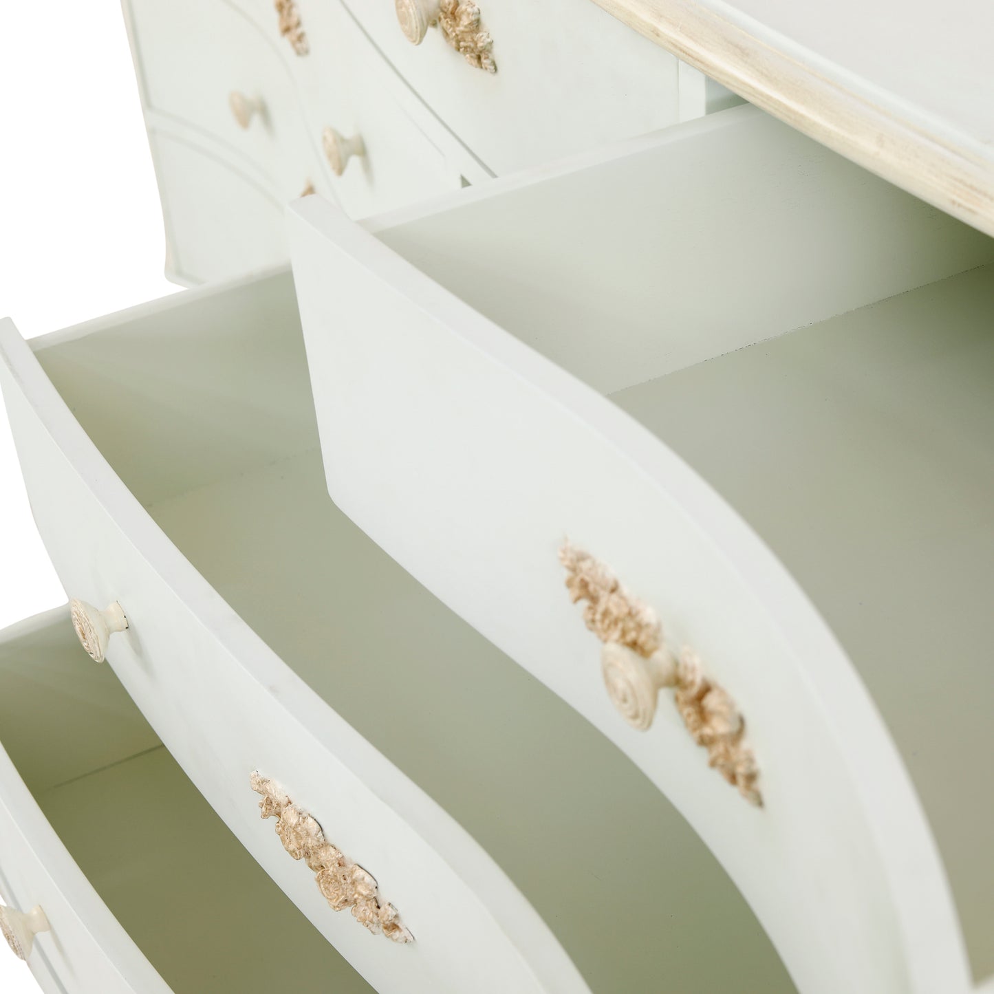 High Cloud Dresser With White And Gold Color