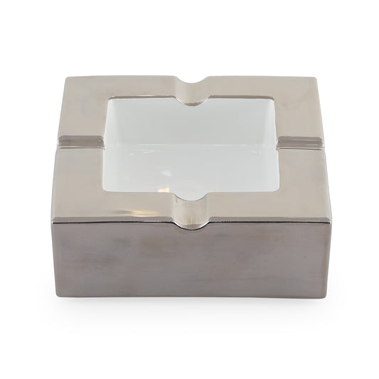 Square Ashtray Total Glossy Platinum | Bosa