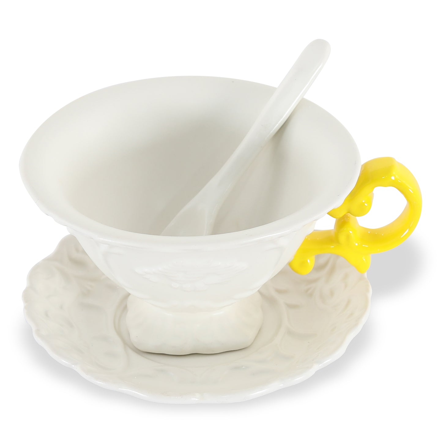 I-Wares Set In Porcelain With Col. Handles-Yellow | Seletti