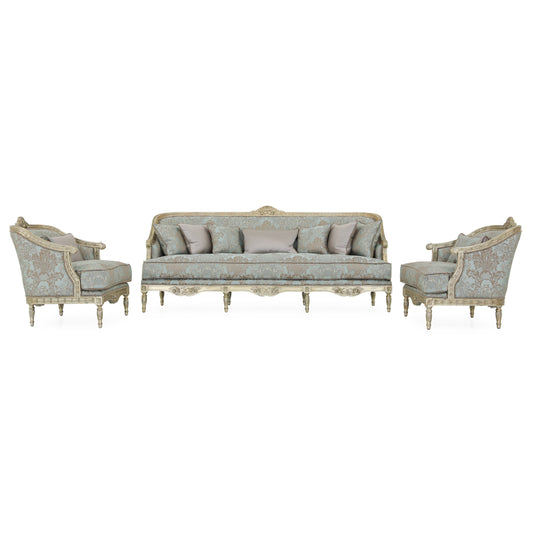 Marquis Sofa and Chair Silver (Set of 3) | The Gallery