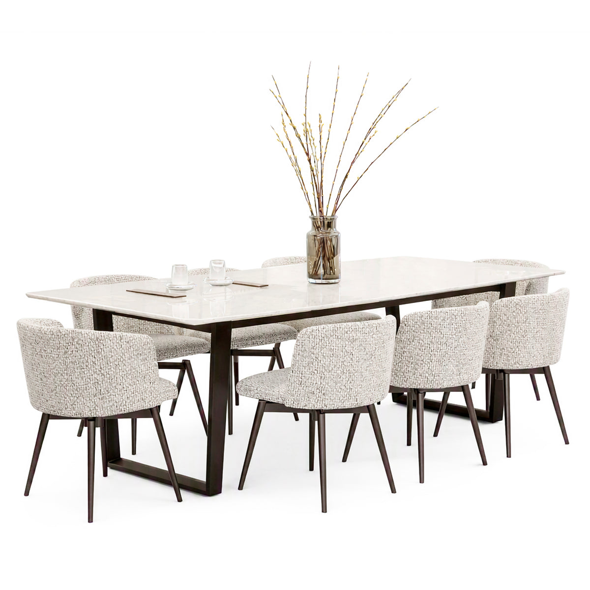 VERGE DINING TABLE & BALLET SWIVEL DINING CHAIR