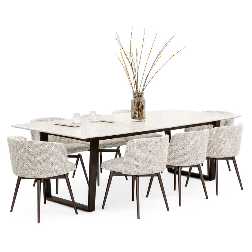 VERGE DINING TABLE & BALLET SWIVEL DINING CHAIR