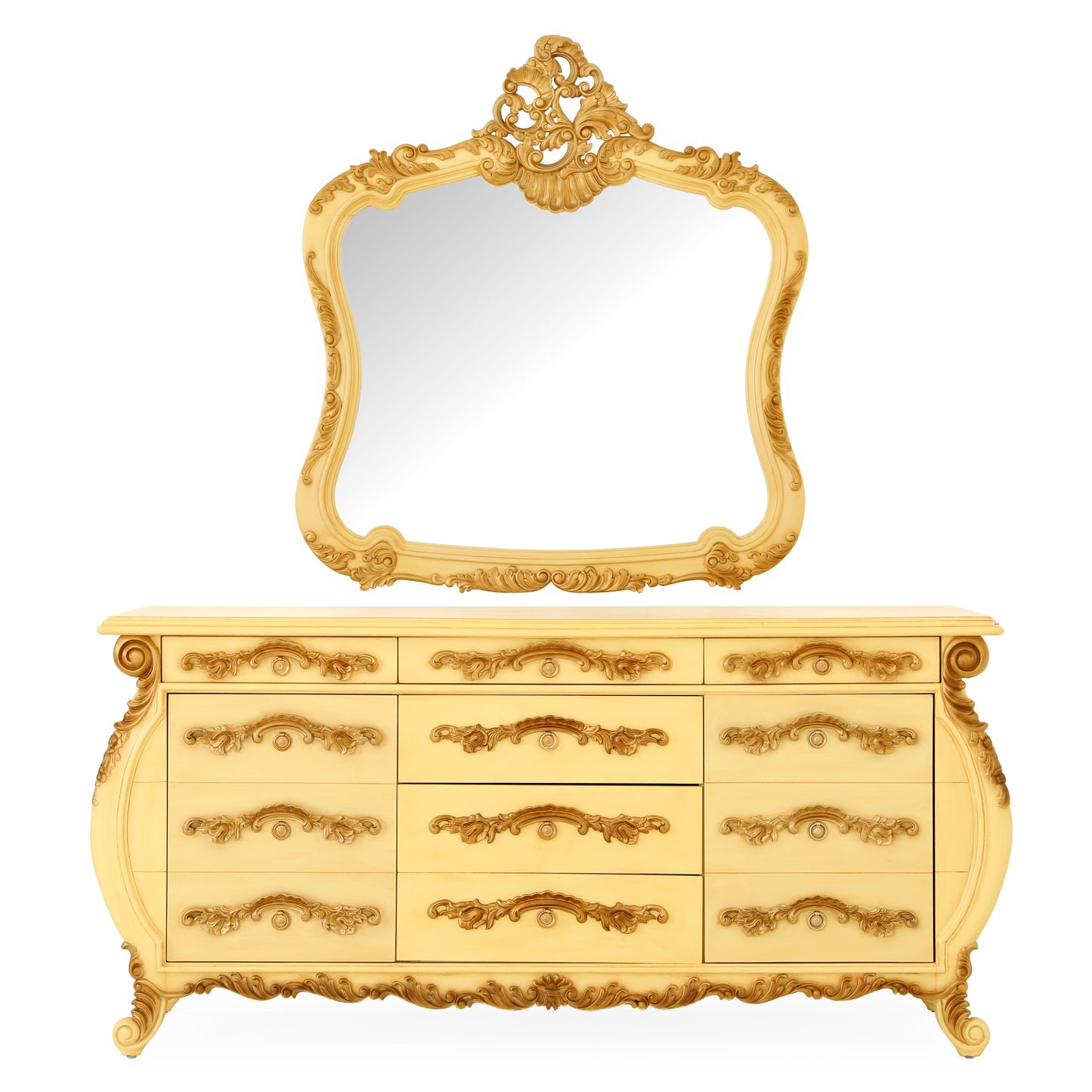 EMILE ING BED ROOM GOLDEN YELLOW FINISH