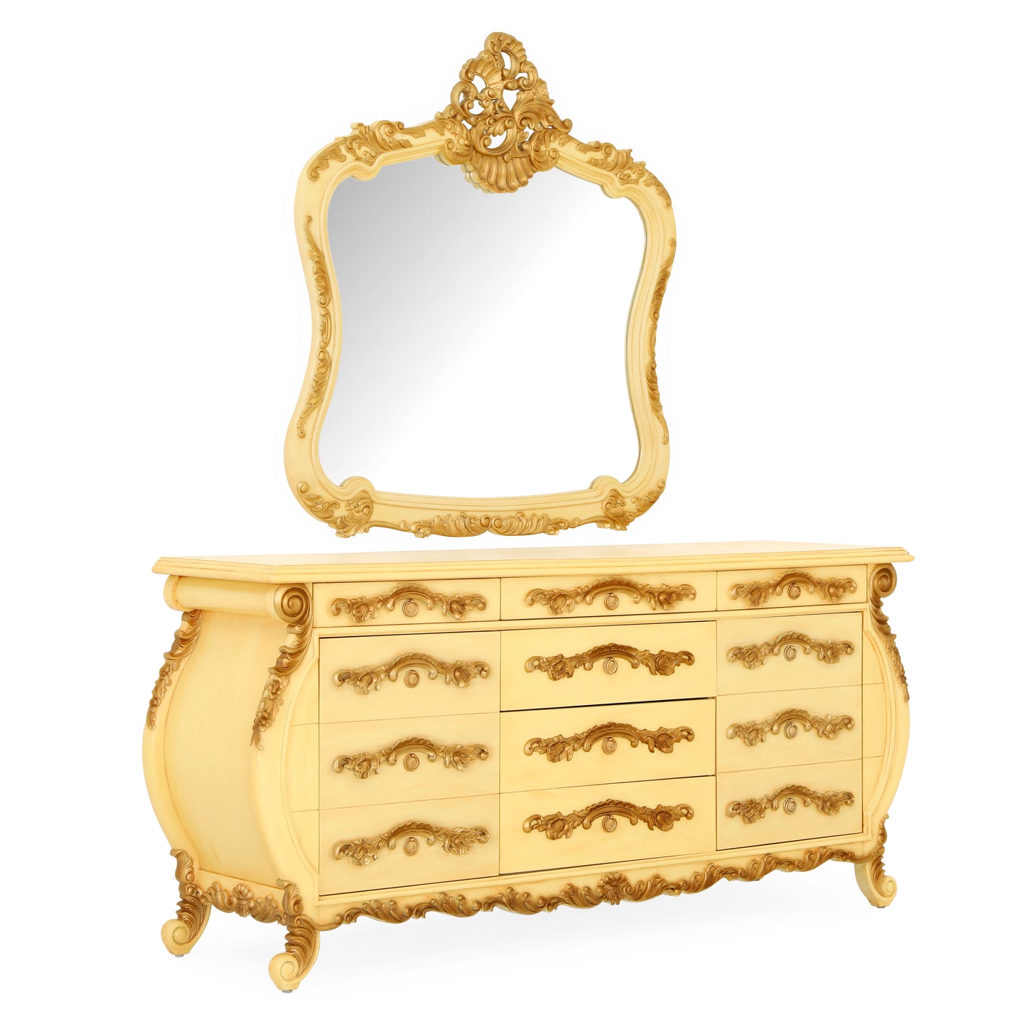 EMILE ING BED ROOM GOLDEN YELLOW FINISH