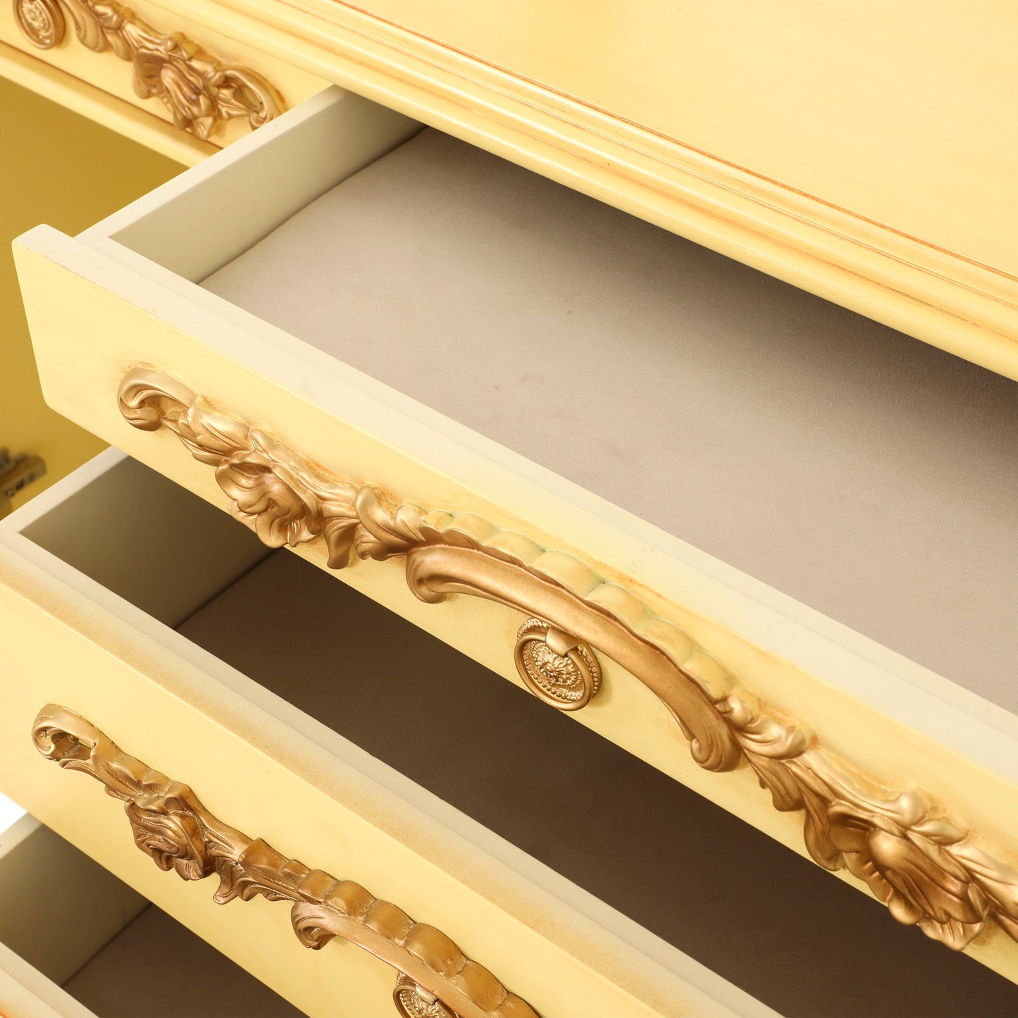 EMILE ING BED ROOM GOLDEN YELLOW FINISH