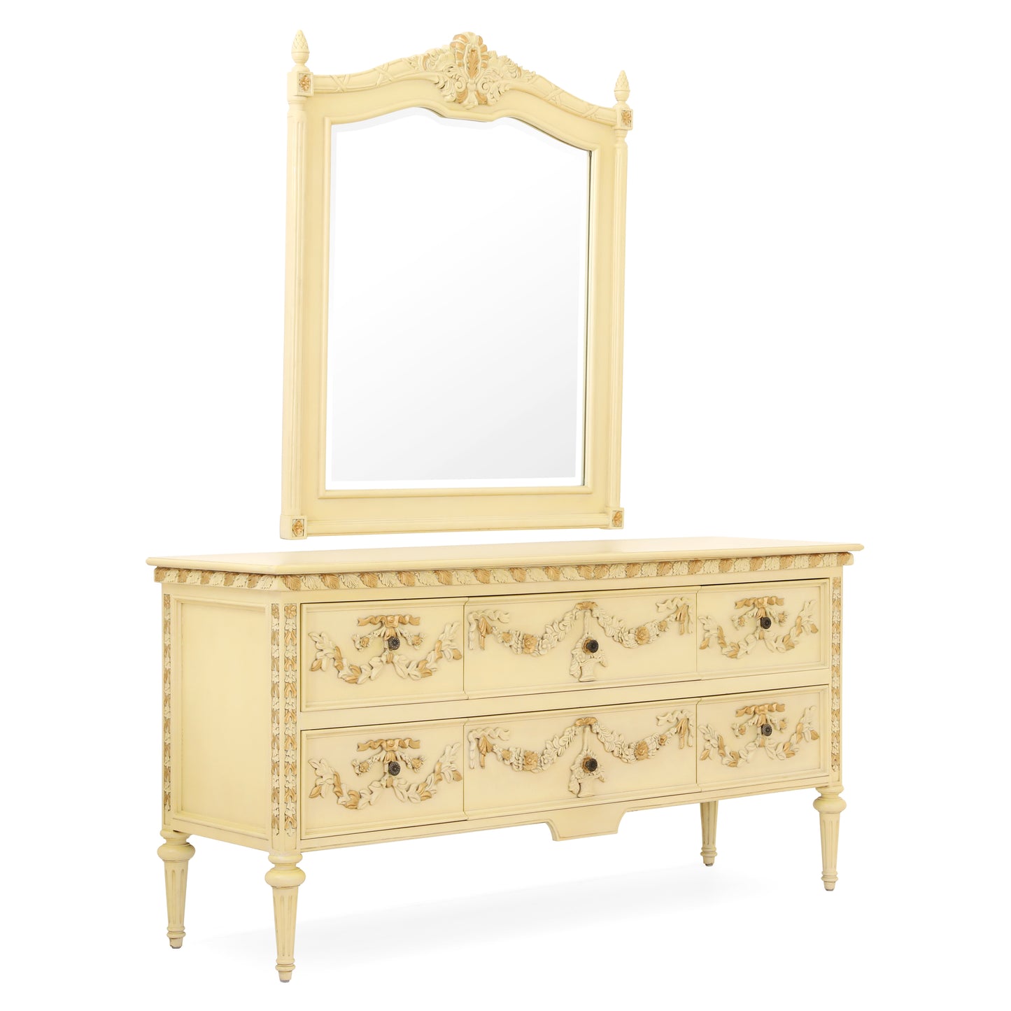 LEONERE KING BED ROOM WHITE WITH GOLD