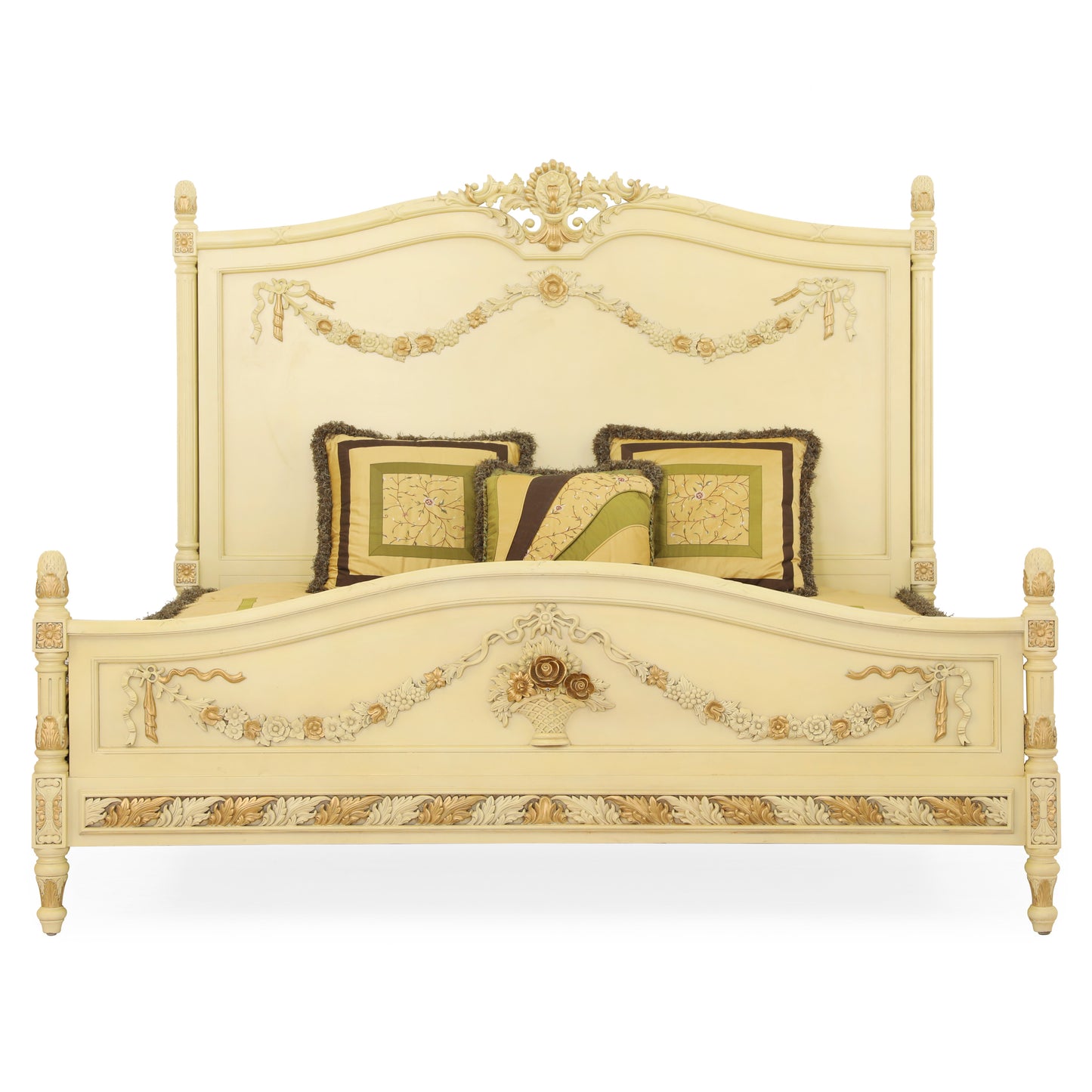 LEONERE KING BED ROOM WHITE WITH GOLD