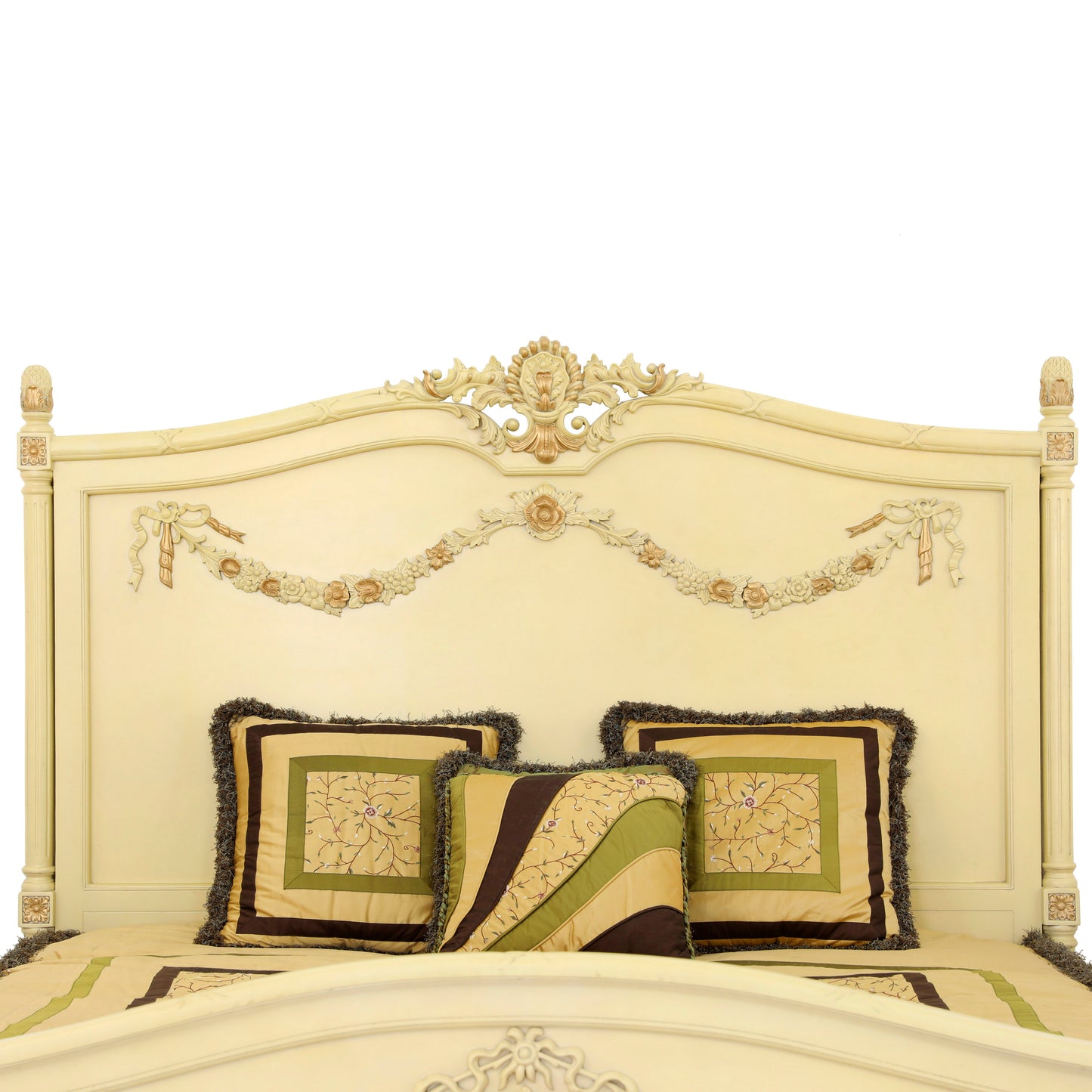 LEONERE KING BED ROOM WHITE WITH GOLD