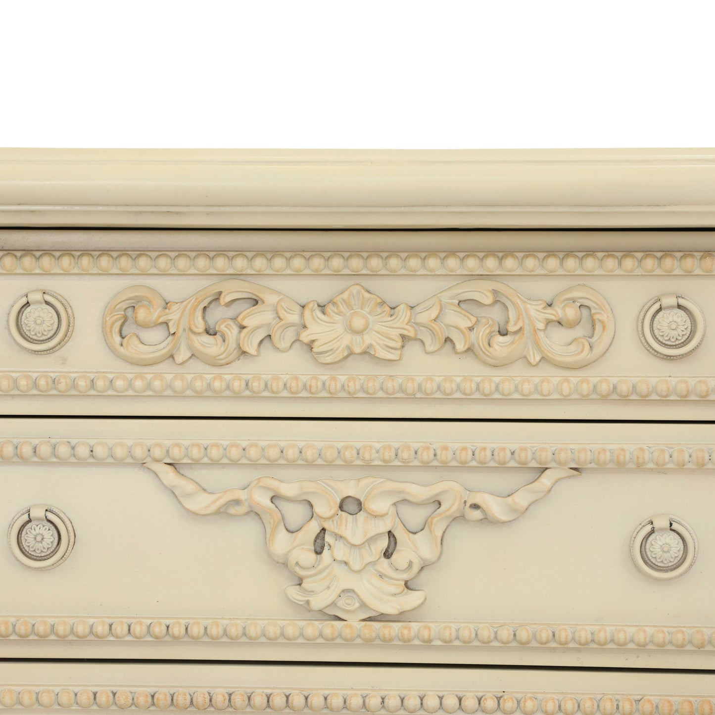 AMELIA KING BED ROOM WITH ANTIQUE IVORY FINISH