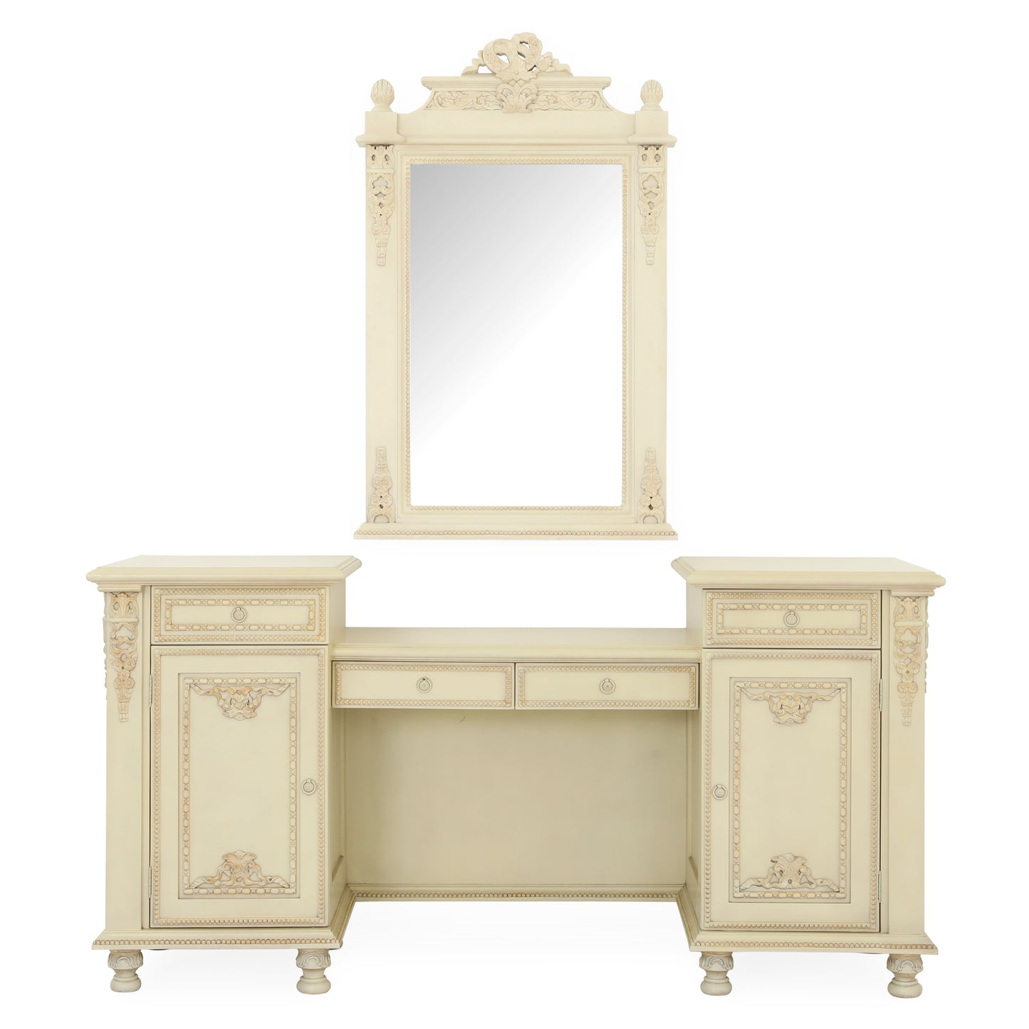 AMELIA KING BED ROOM WITH ANTIQUE IVORY FINISH