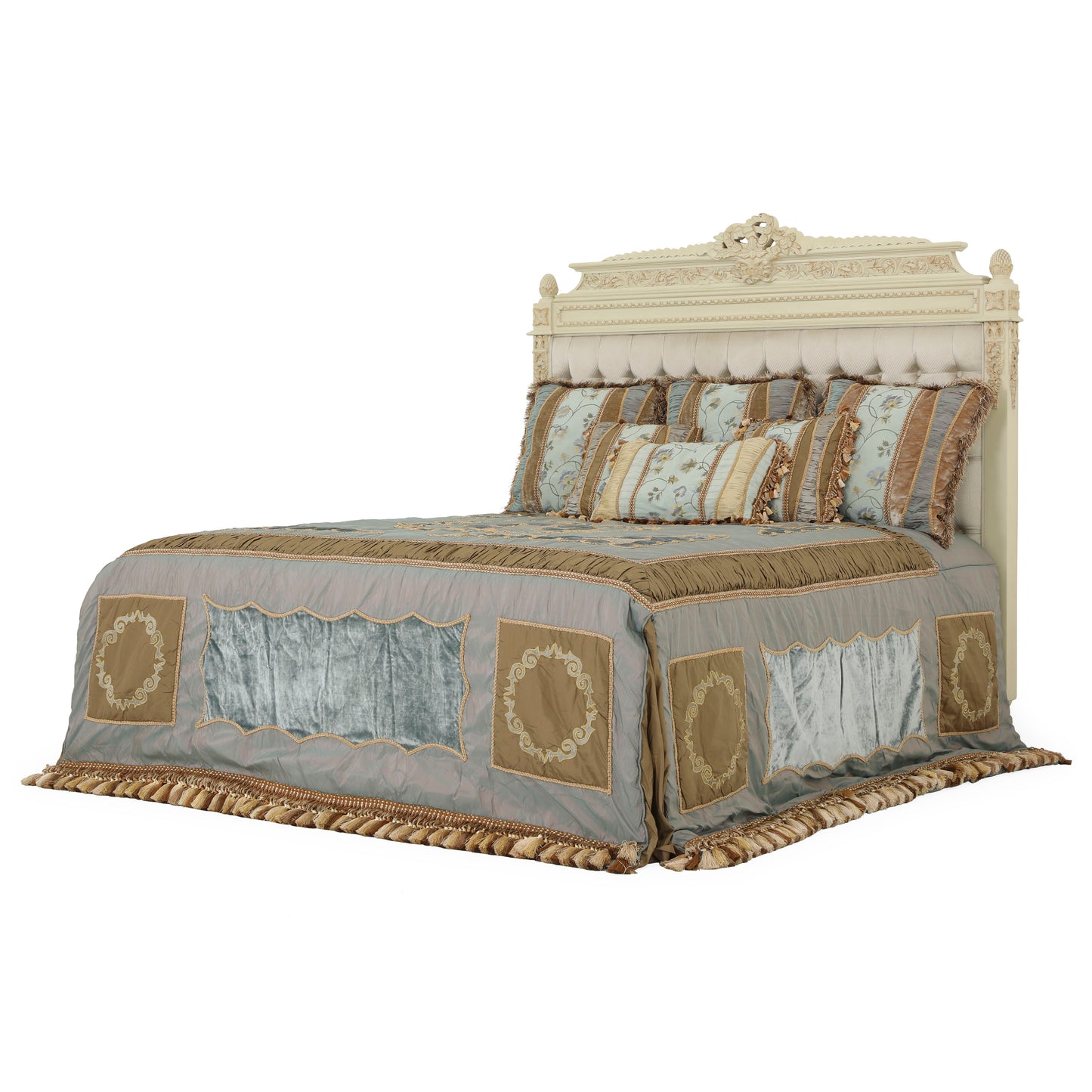 AMELIA KING BED ROOM WITH ANTIQUE IVORY FINISH