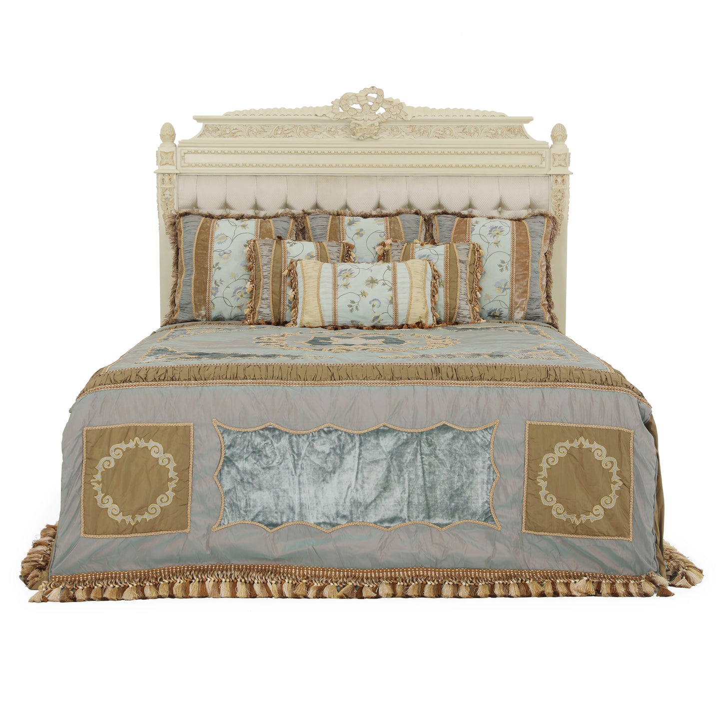 AMELIA KING BED ROOM WITH ANTIQUE IVORY FINISH