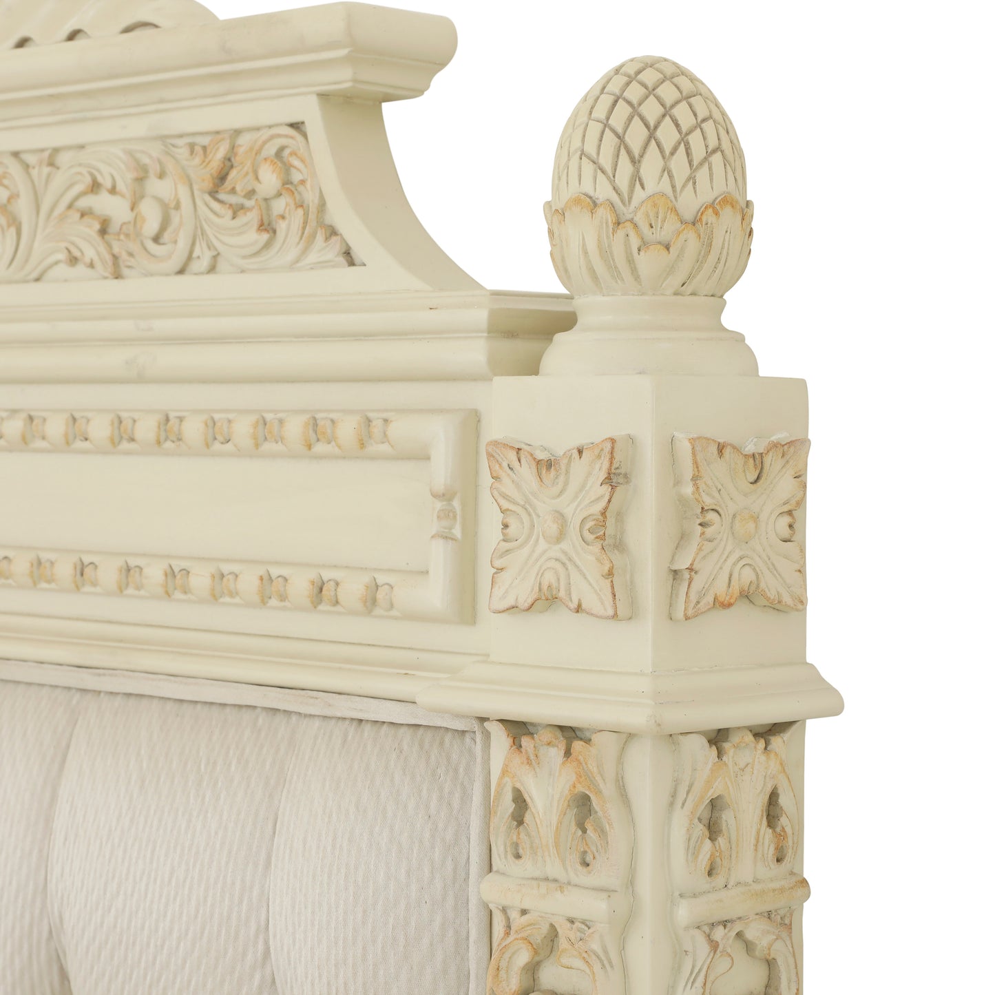 AMELIA KING BED ROOM WITH ANTIQUE IVORY FINISH