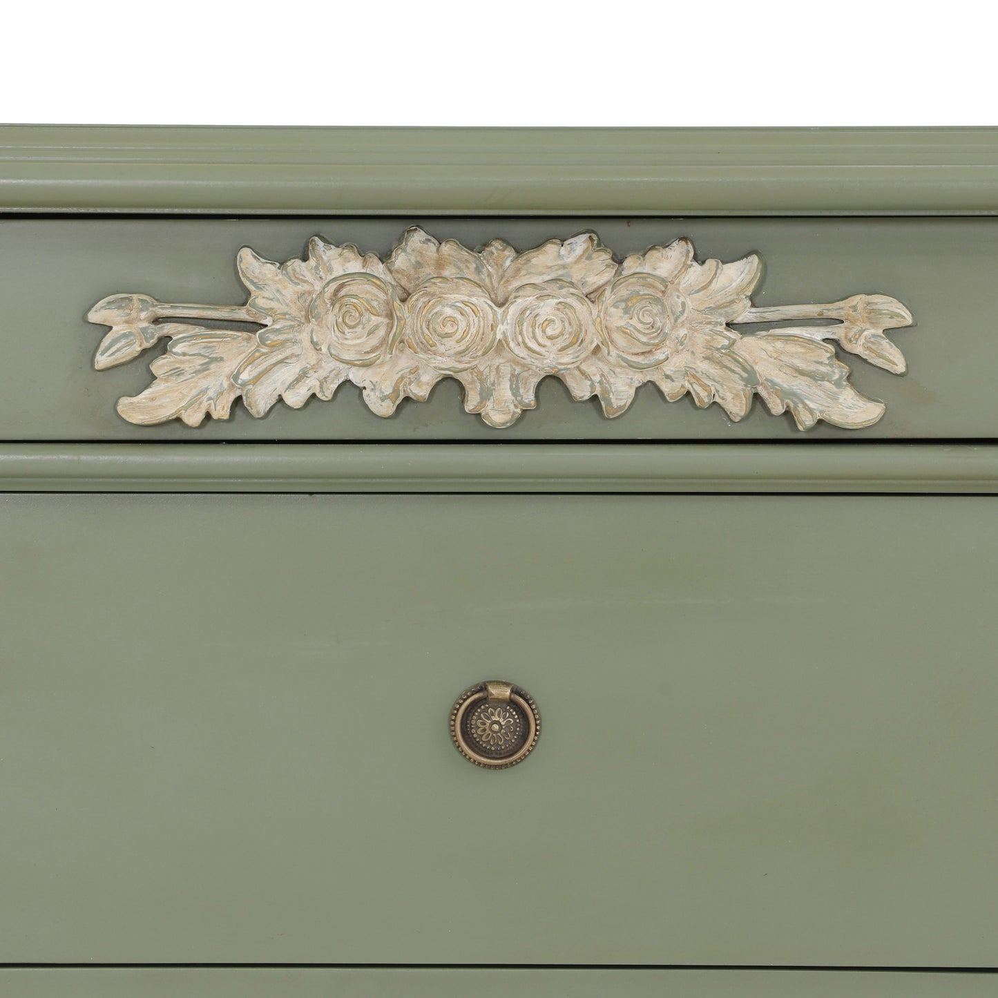 EMILE KING BED ROOM GREEN WITH ANCIENT CARVINGS