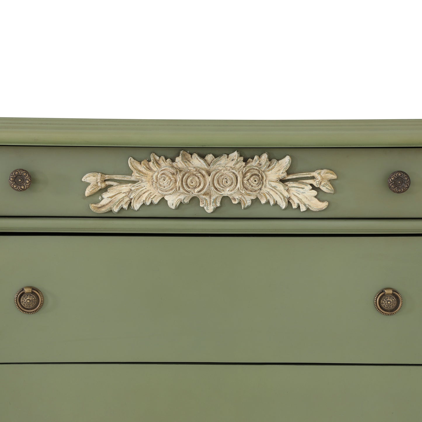 EMILE KING BED ROOM GREEN WITH ANCIENT CARVINGS