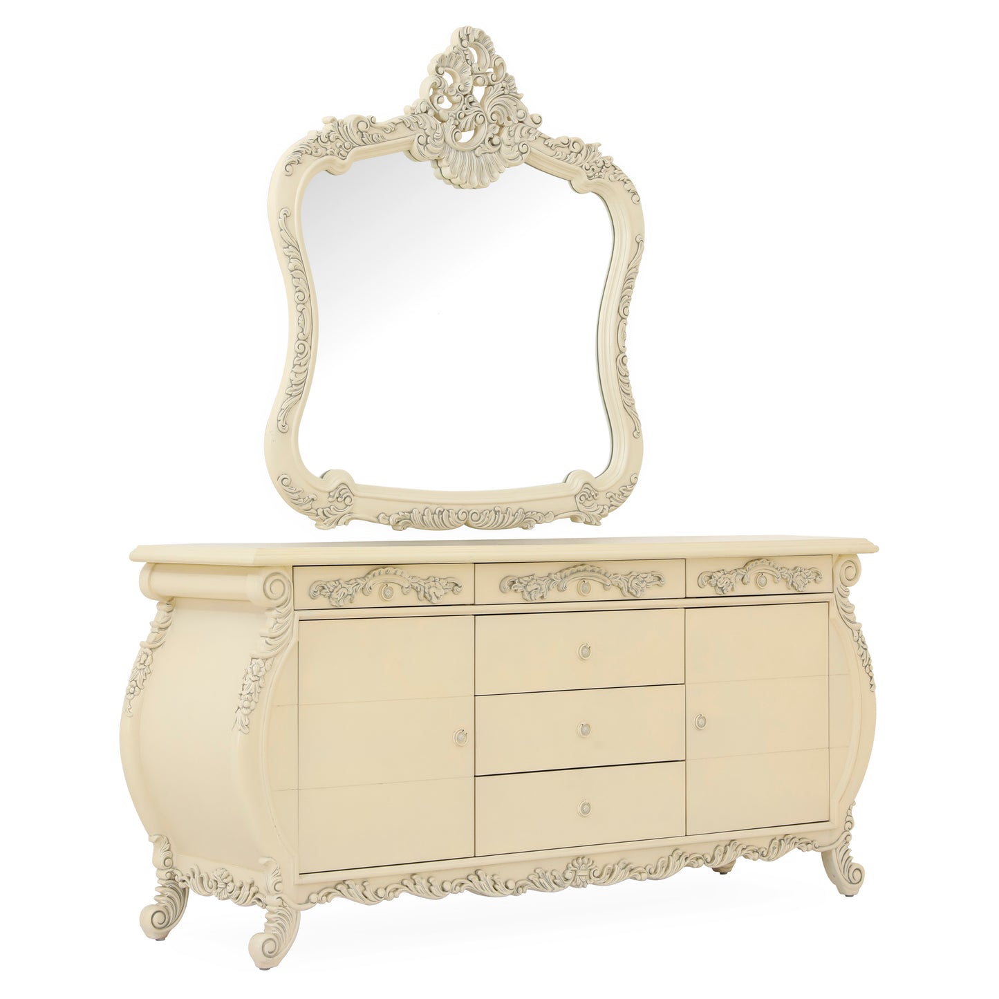 NEW EMILE KING BED ROOM WITH ANTIQUE WHITE