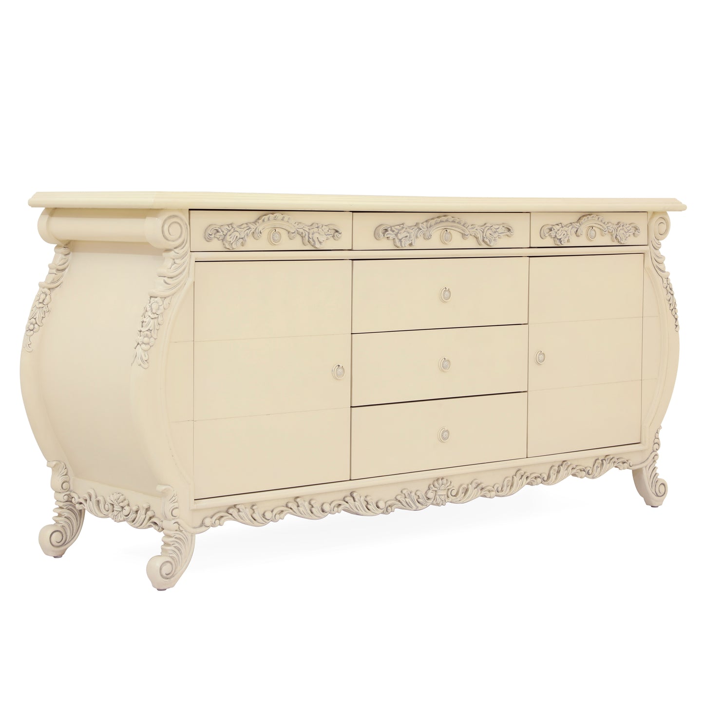 NEW EMILE KING BED ROOM WITH ANTIQUE WHITE