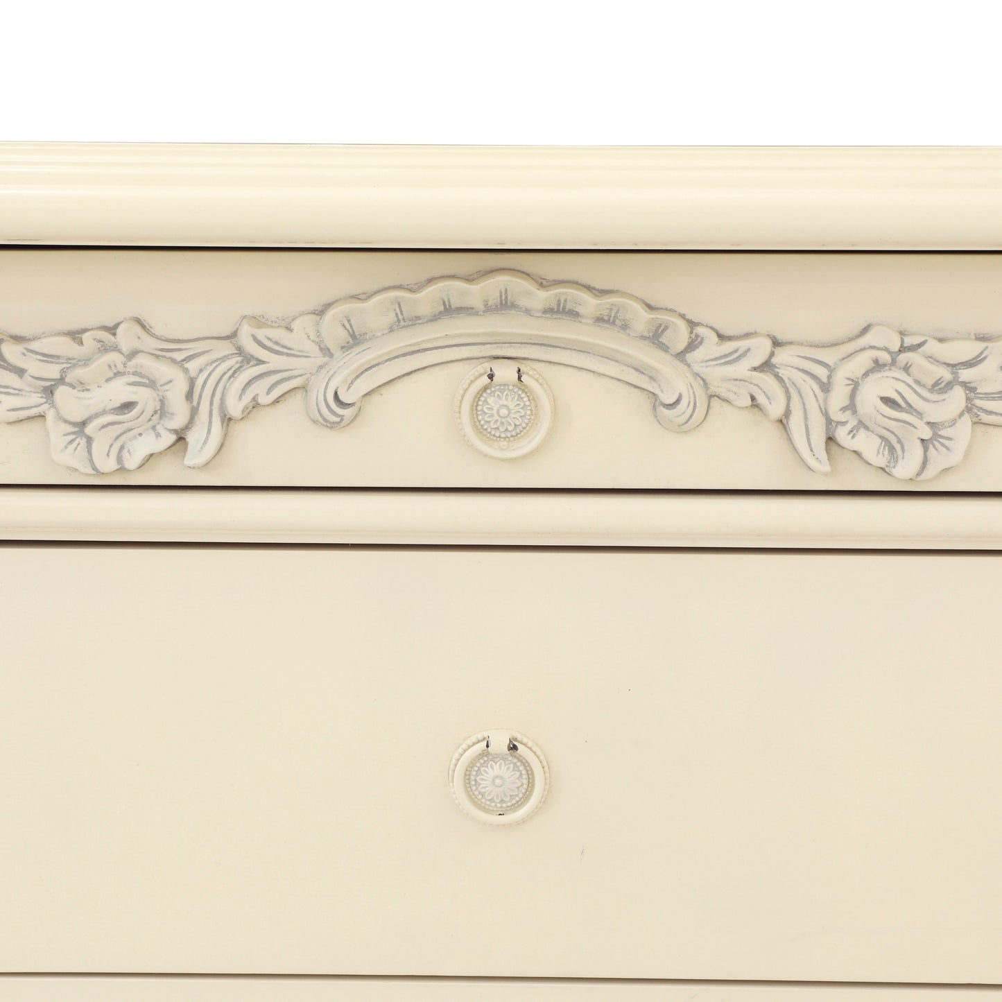 NEW EMILE KING BED ROOM WITH ANTIQUE WHITE