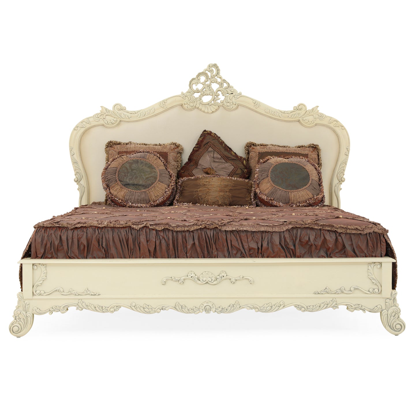 NEW EMILE KING BED ROOM WITH ANTIQUE WHITE