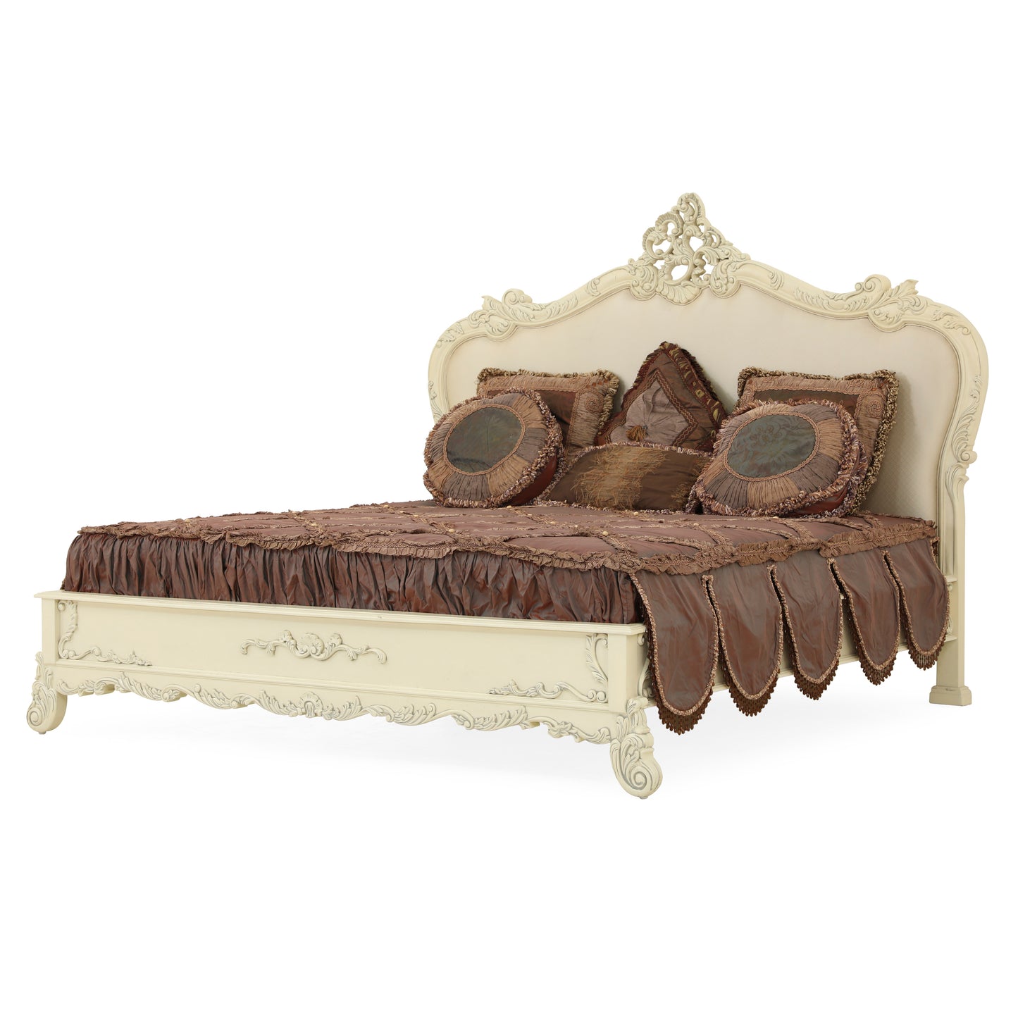 NEW EMILE KING BED ROOM WITH ANTIQUE WHITE