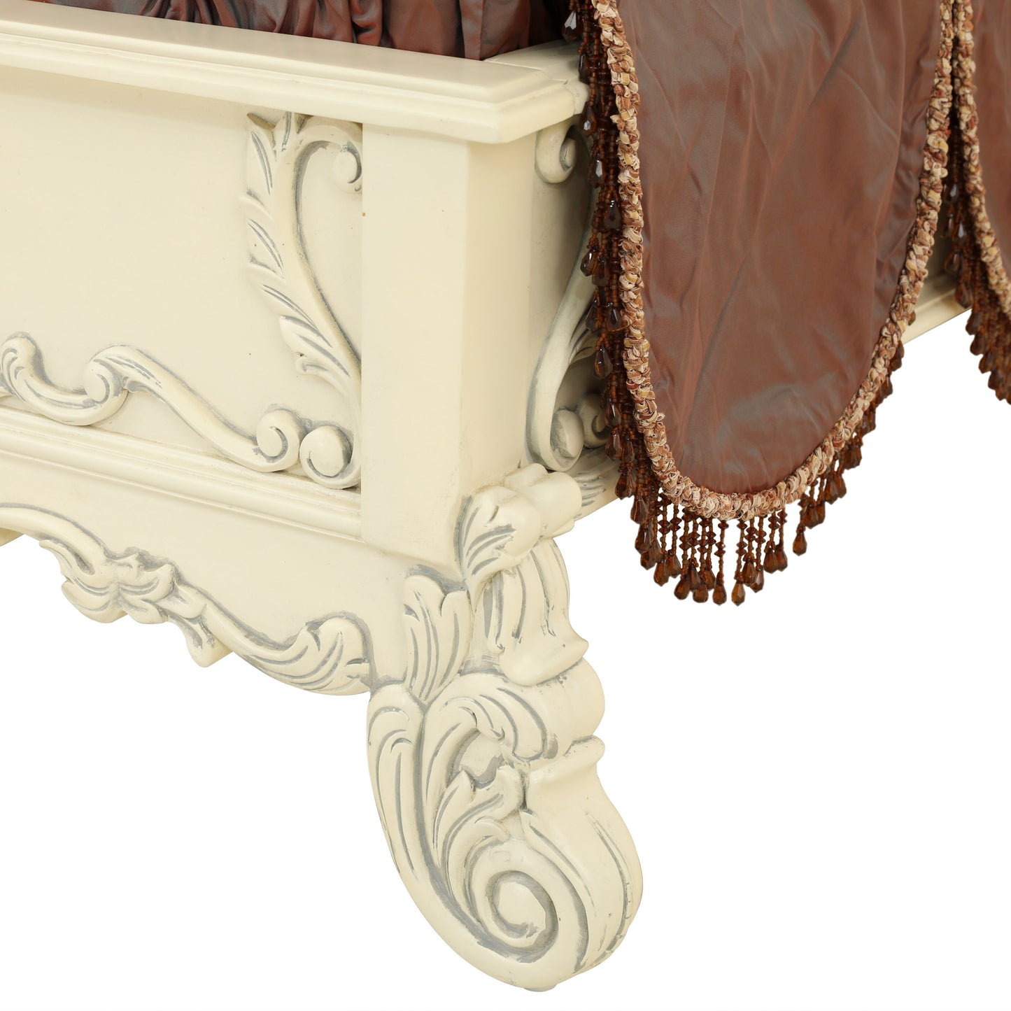 NEW EMILE KING BED ROOM WITH ANTIQUE WHITE