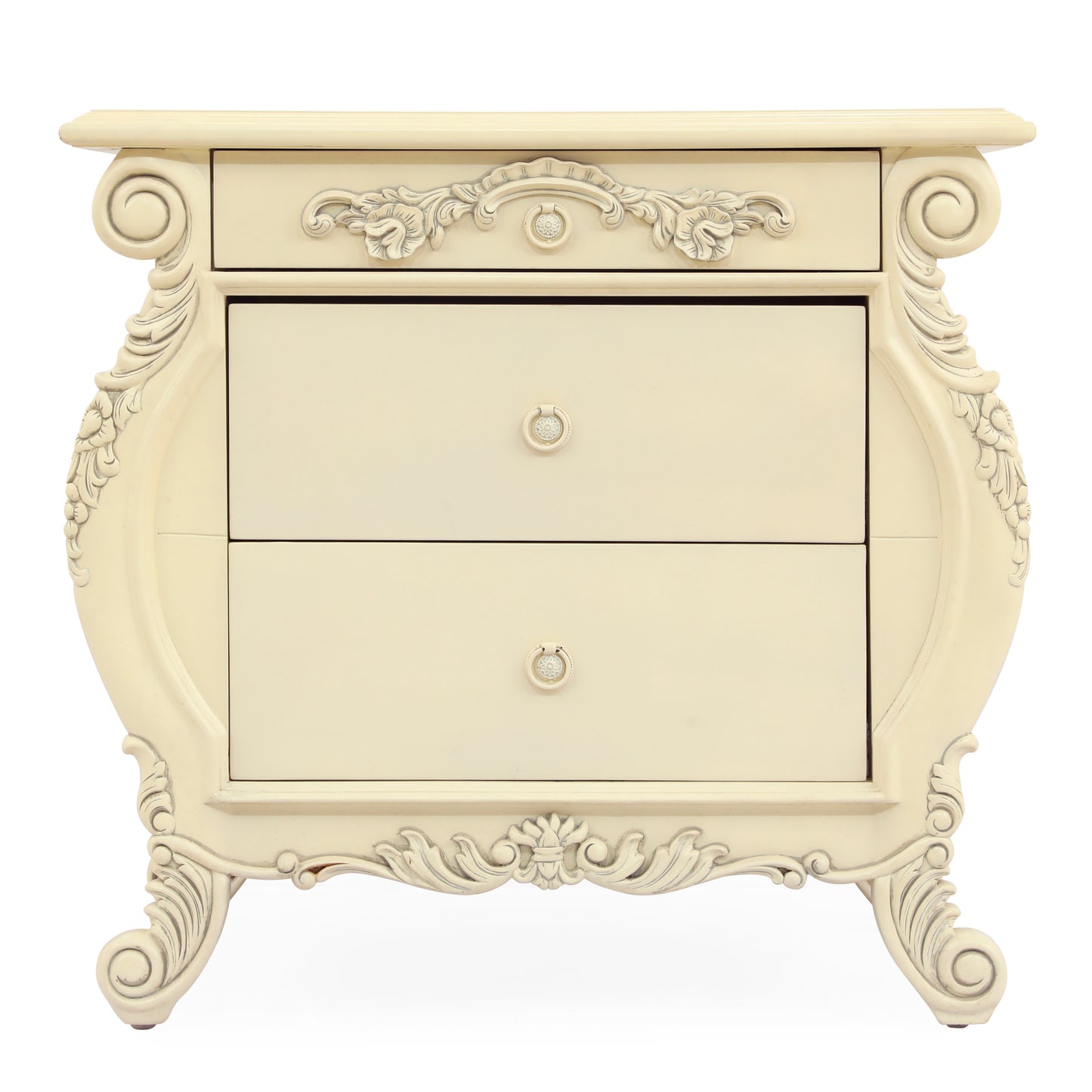 NEW EMILE KING BED ROOM WITH ANTIQUE WHITE