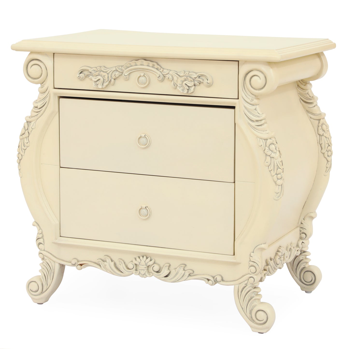 NEW EMILE KING BED ROOM WITH ANTIQUE WHITE