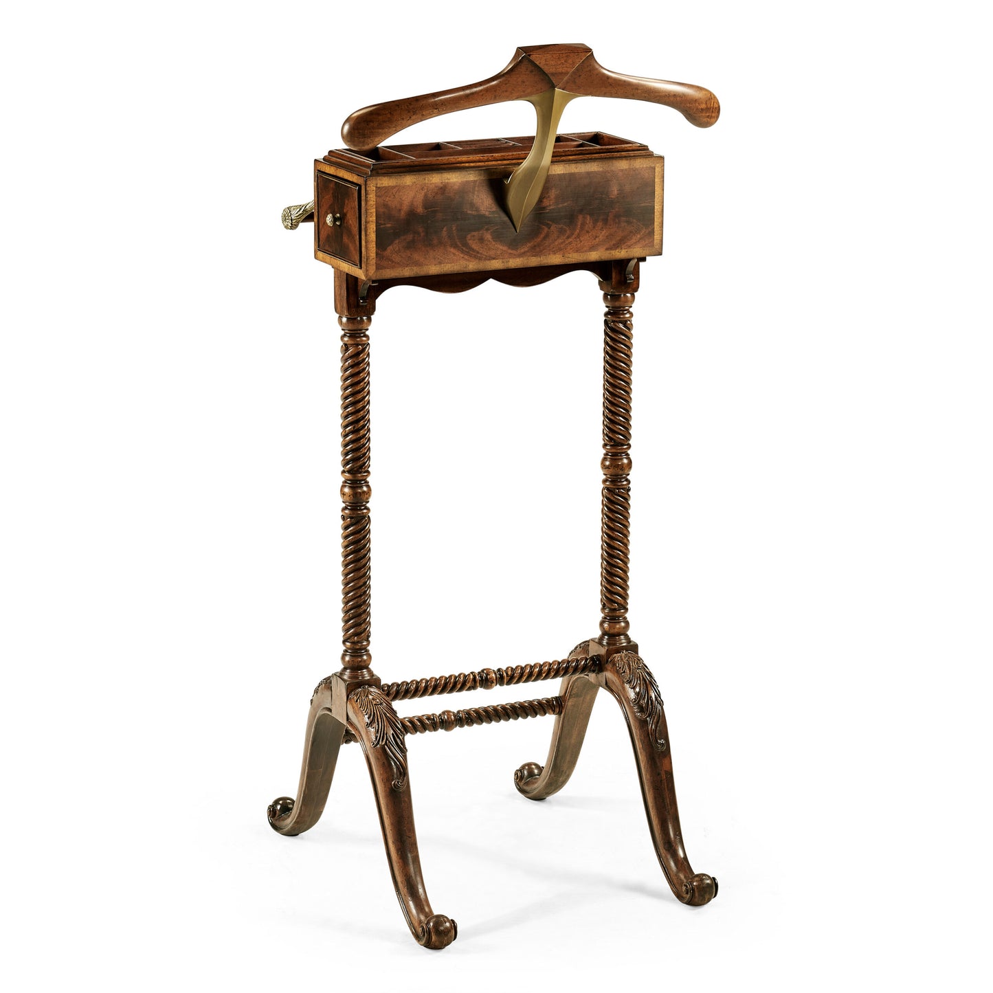 Mahogany Valet Stand with Stud Box | Jonathan Charles