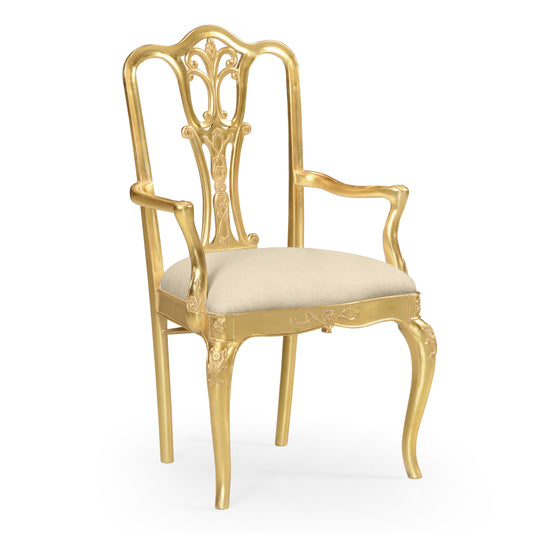 Gilded 18th century style dining arm chair | Jonathan Charles