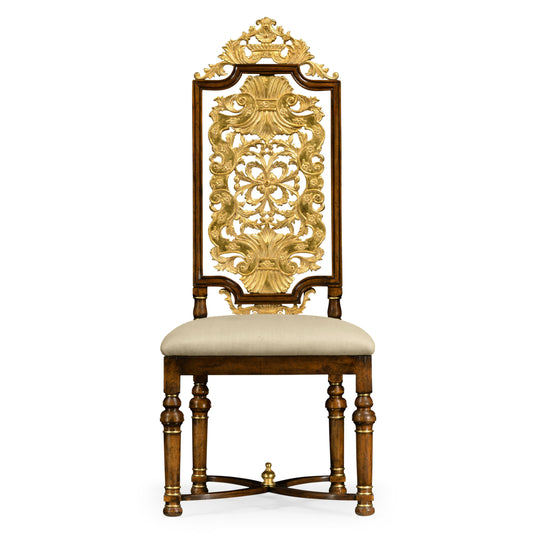 Jacobean style gilt walnut side chair | Jonathan Charles