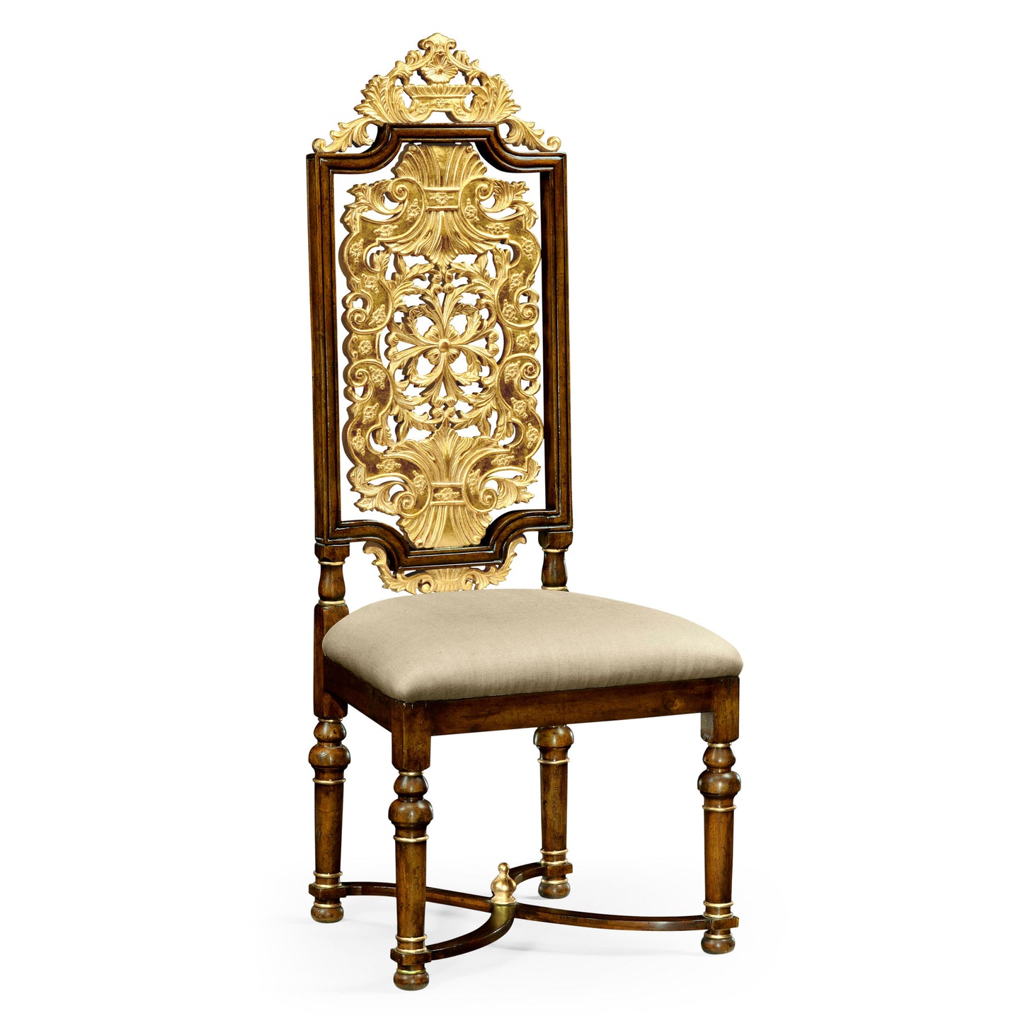 Jacobean style gilt walnut side chair | Jonathan Charles