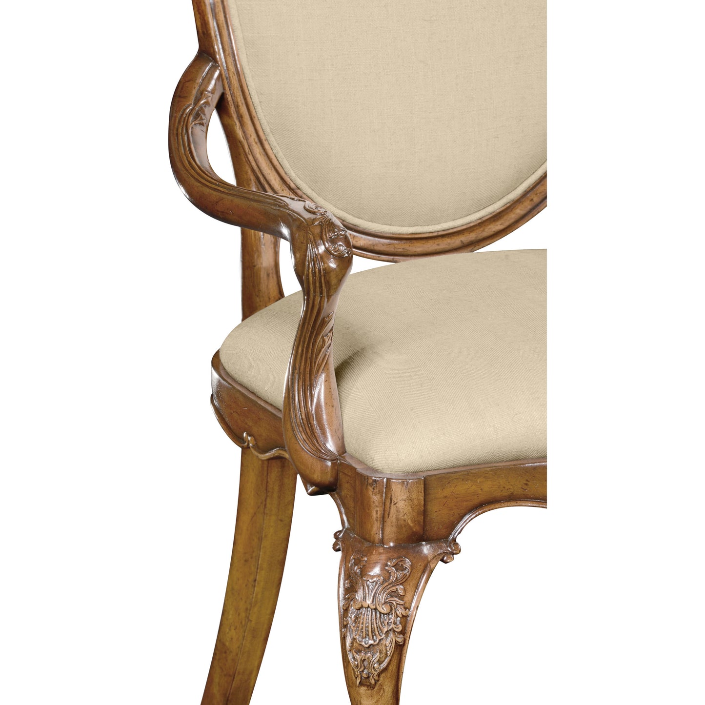 Upholstered shield back arm chair | Jonathan Charles