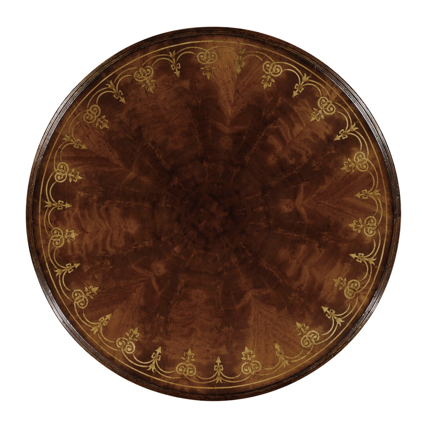 Mahogany & brass round side table | Jonathan Charles