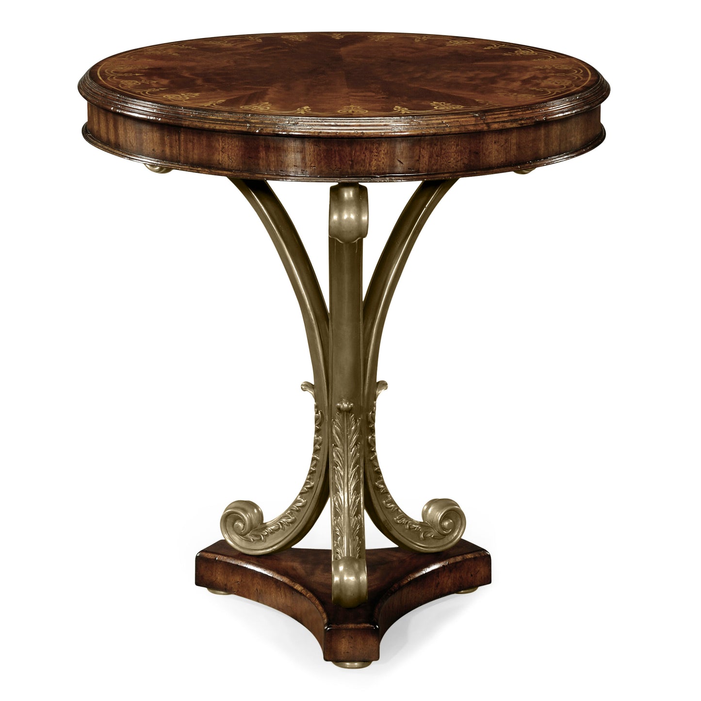 Mahogany & brass round side table | Jonathan Charles