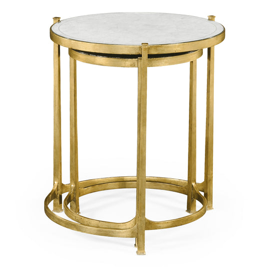 Églomisé & Gilded Iron Round Nest of Tables | Jonathan Charles