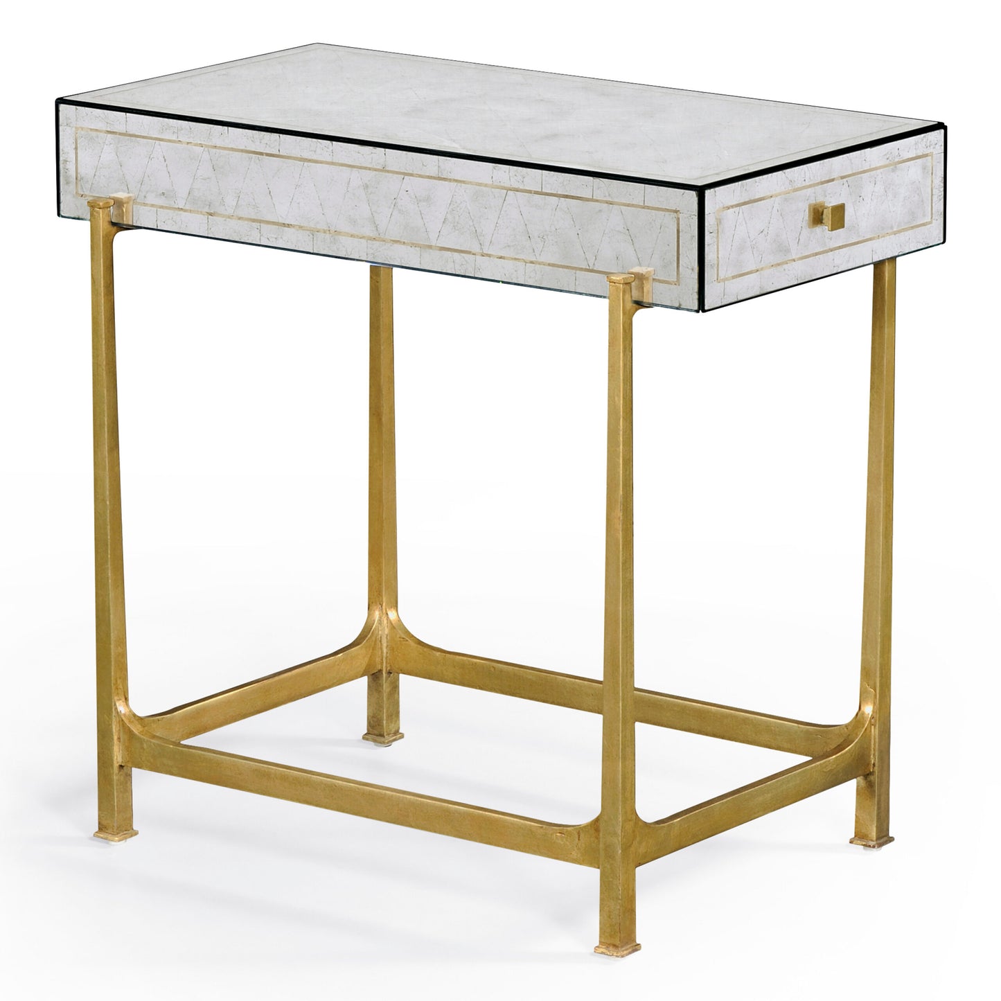 Églomisé & Gilded Iron Box Top Side Table | Jonathan Charles