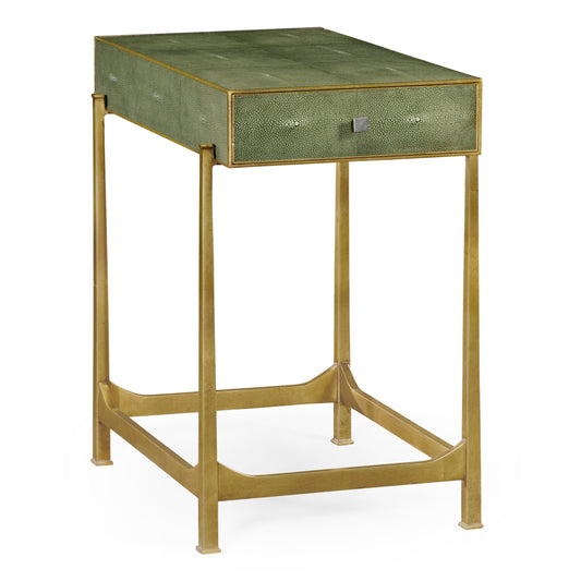 Green Faux Shagreen Gilded Side Table | Jonathan Charles