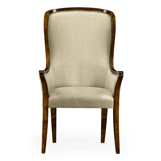 High curved back upholstered dining armchair | Jonathan Charles