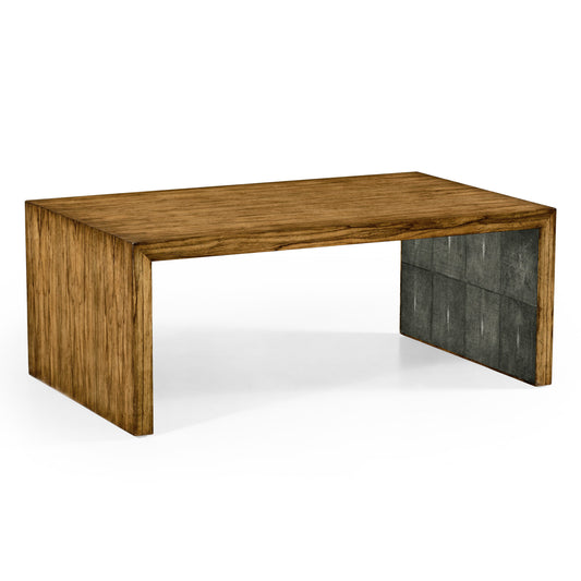 Argentinian Walnut Anthracite Faux Shagreen Coffee Table | Jonathan Charles