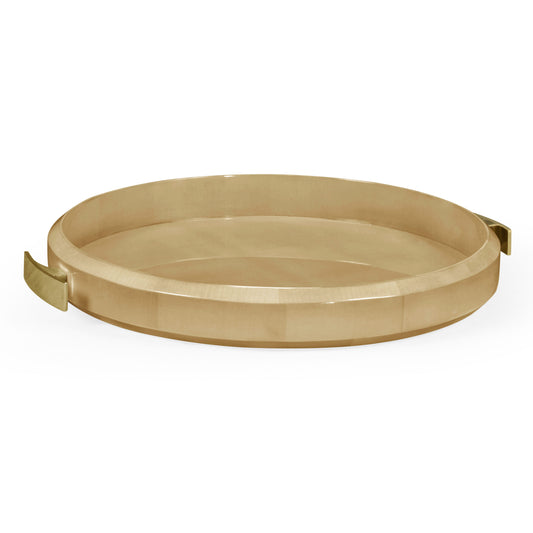 Art Deco Round Tray with Brass | Jonathan Charles
