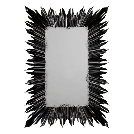 Black finish rectangular sunburst mirror | Jonathan Charles