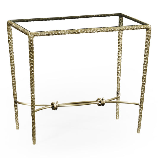 Hammered Light Brown Brass Rectangular Side Table | Jonathan Charles