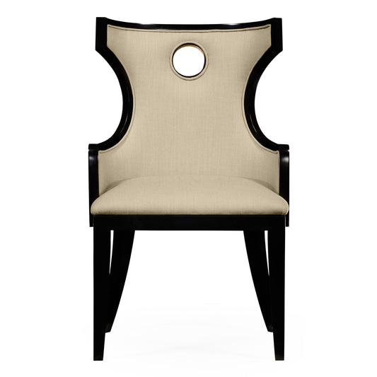 Greek revival Biedermeier black armchair | Jonathan Charles