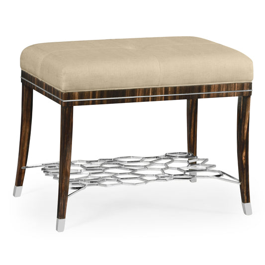 Macassar Ebony Stool with White Brass Detail | Jonathan Charles