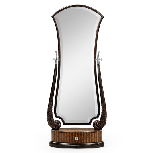 Feather Inlay Hand Carved Standing Mirror | Jonathan Charles