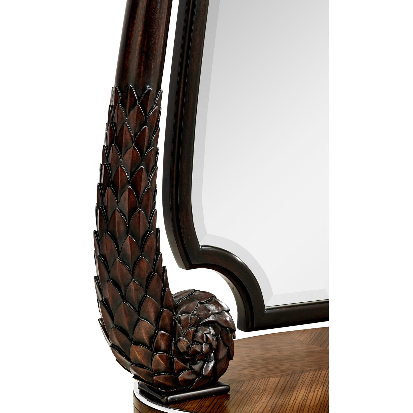 Feather Inlay Hand Carved Standing Mirror | Jonathan Charles