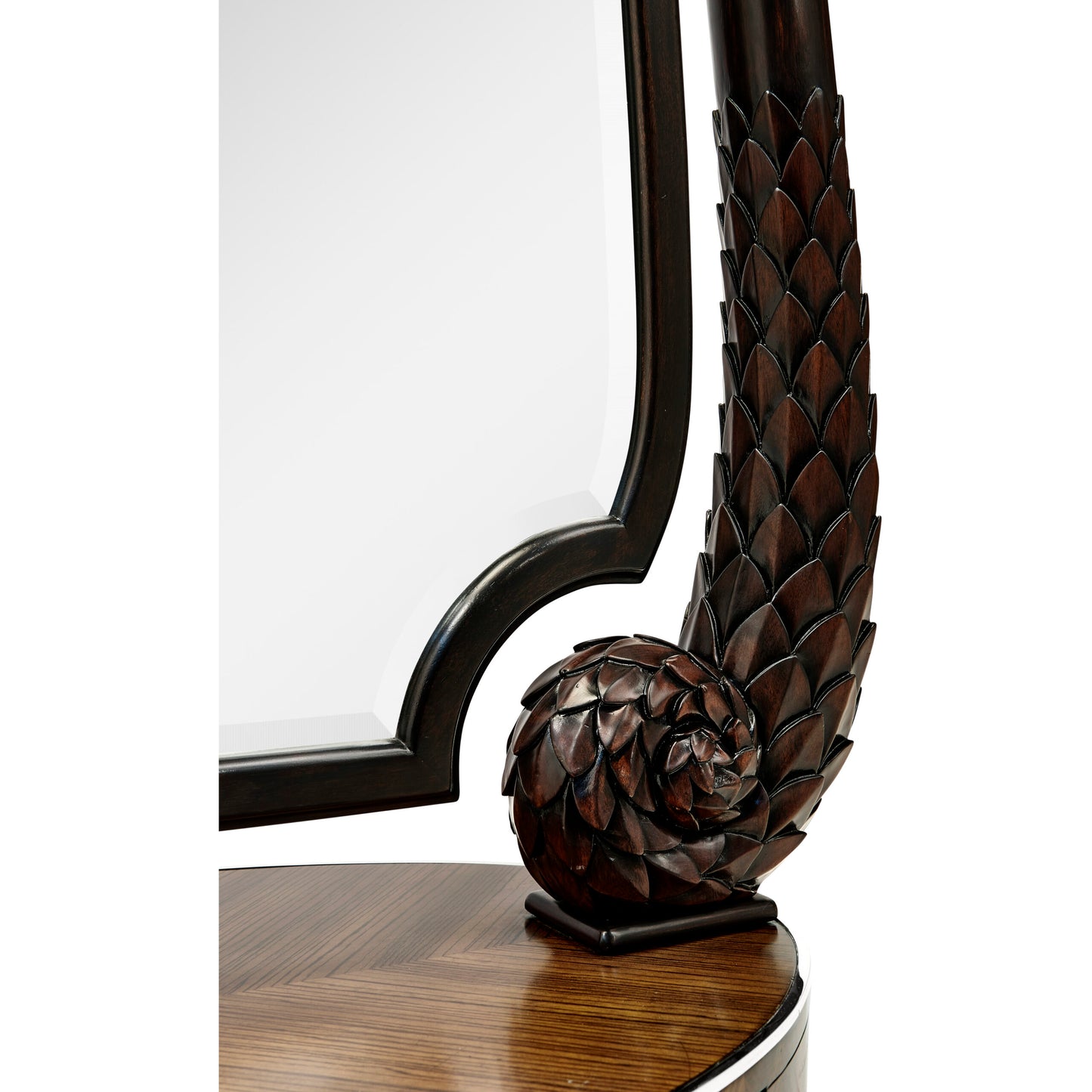 Feather Inlay Hand Carved Standing Mirror | Jonathan Charles