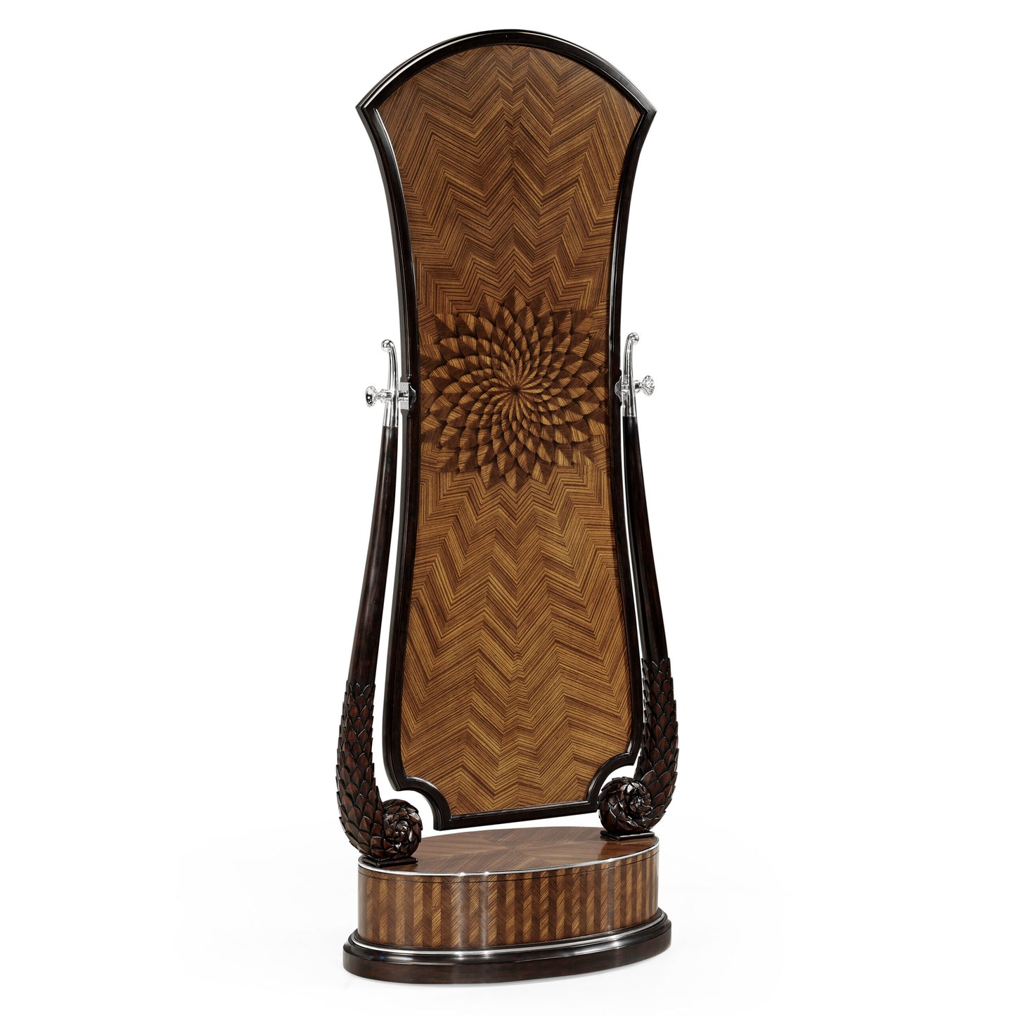 Feather Inlay Hand Carved Standing Mirror | Jonathan Charles