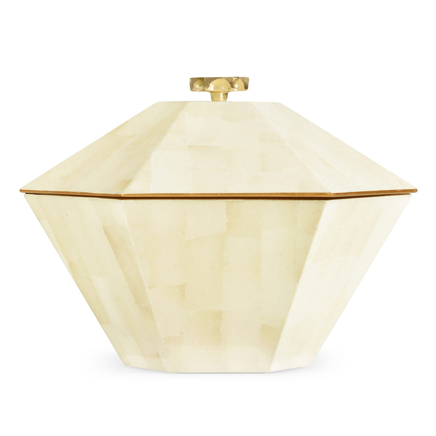 Dutch White Eggshell Hexagonal Box | Jonathan Charles