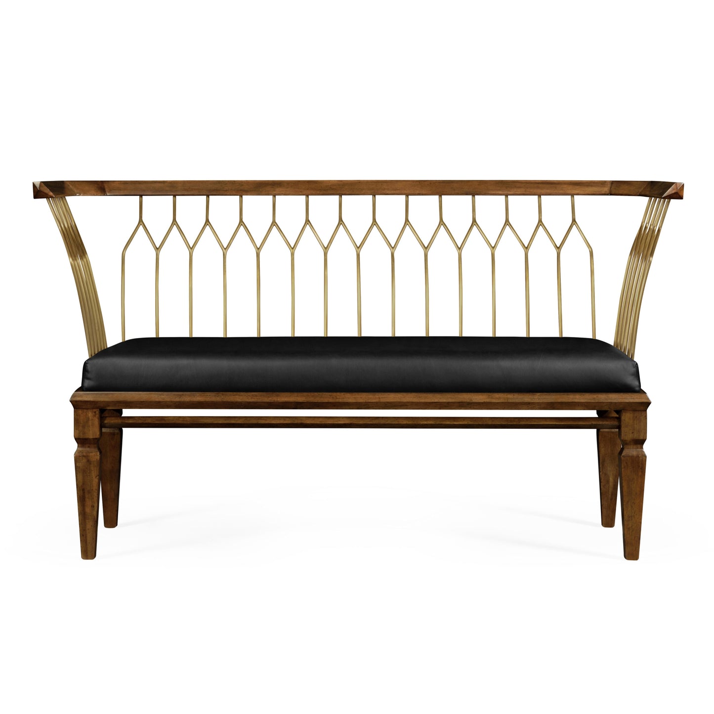 Contemperoray walnut & brass bench | Jonathan Charles